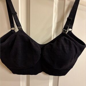 Kindred Bravely Black Women's Bra. Pumping and breastfeeding friendly.